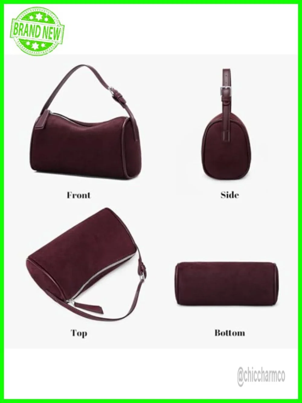 Faux Suede Hobo Bag Women Small Shoulder Handbag Fall Winter Purse